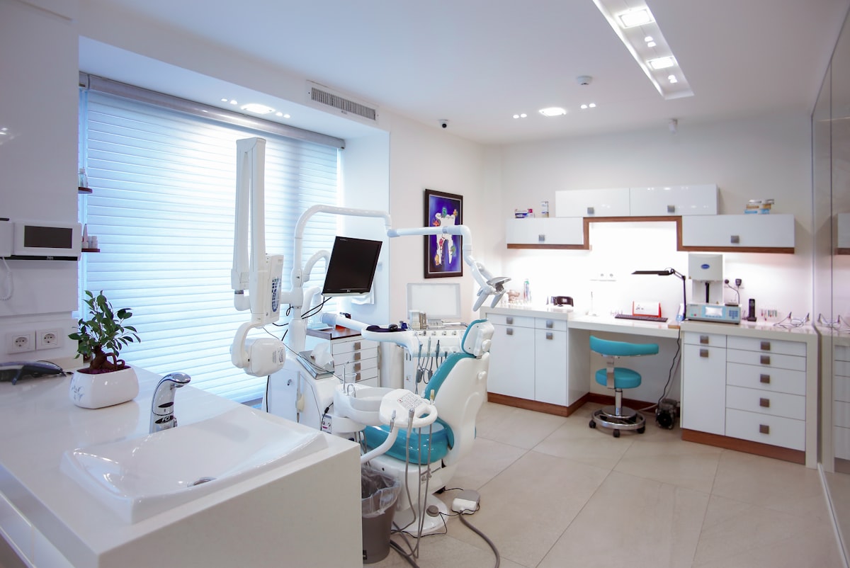 Interior of a clean, modern dental treatment room